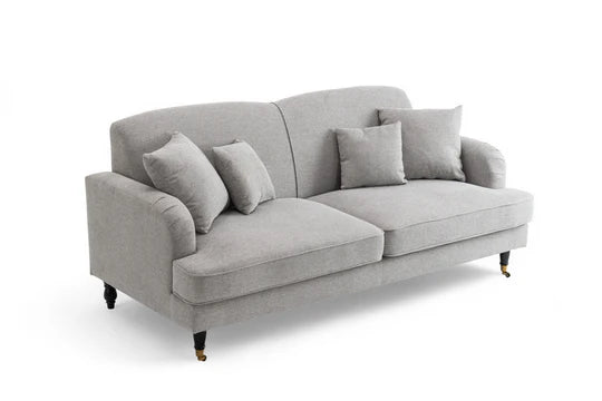 Fabric Light Grey 3 Seater Sofa STILE
