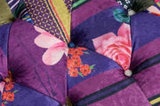 Multicoloured Fabric Patchwork 2 Seater Scroll Arm Chesterfield Sofa AMALFI