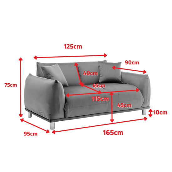 Velvet Navy Blue 2 Seater Sofa ARTIGIANATO