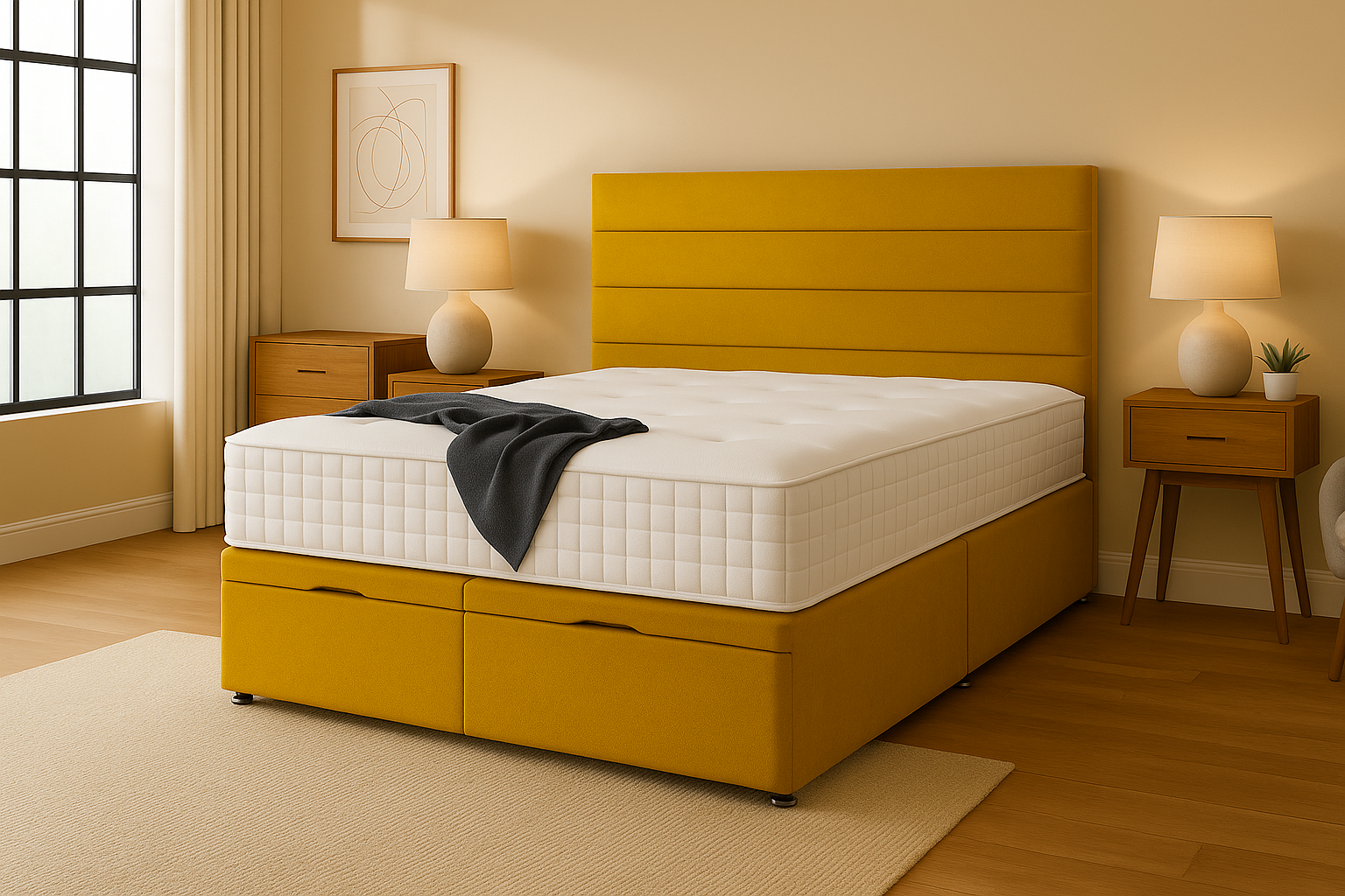 mustard plush bed