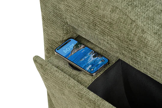Green Chenille Fabric 2C1 Corner Sofabed with Storage NOBILE