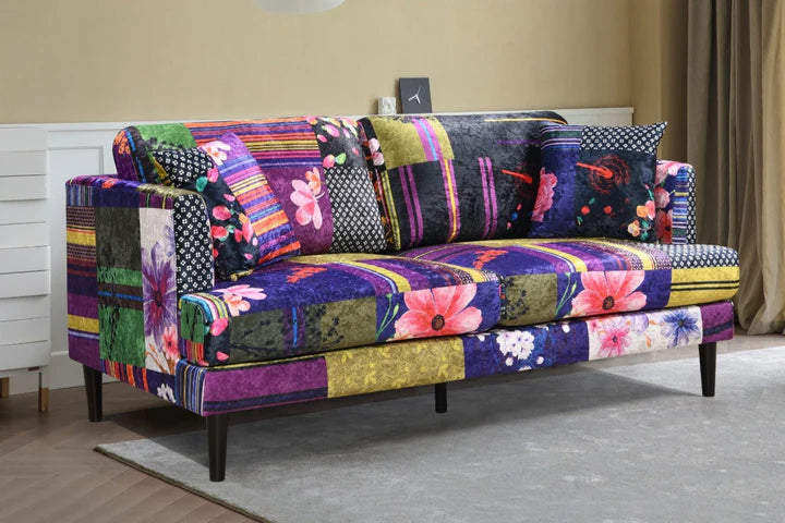 Patchwork Fabric 3 Seater Sofa VENEZIA