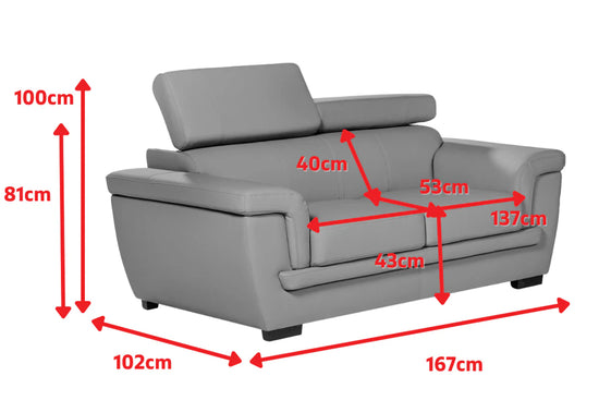 Genuine Leather White 2 Seater Sofa RIVA