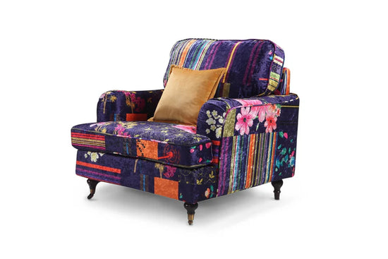 Fabric Patchwork 1 Seater Sofa AVICI GRIDA
