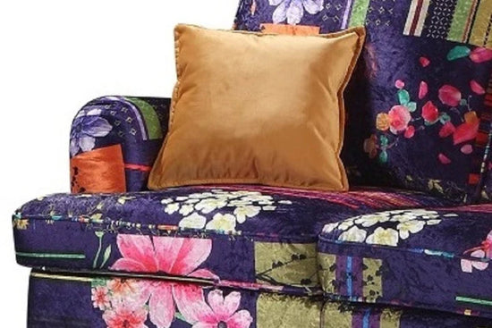 Purple Patchwork Fabric 2 Seater Bella Sofa ASBURY