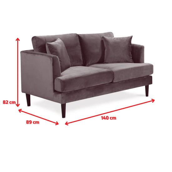 Textured Chenille Blue 2 Seater Sofa ELEGANZA