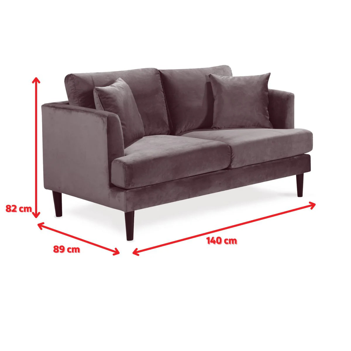 Velvet Purple 3 + 2 Seater Sofa Set ROMANZO