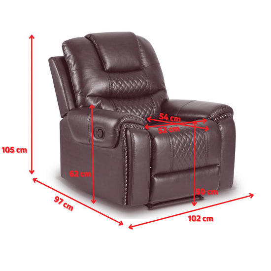 Faux Leather Brown Manual Recliner Chair BELLEZZA