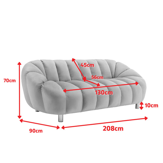 Velvet Blue 3 Seater Sofa CANAPÉ