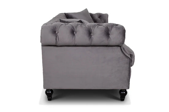 Velvet Dark Grey 2 Seater Chesterfield Sofa LUSSO