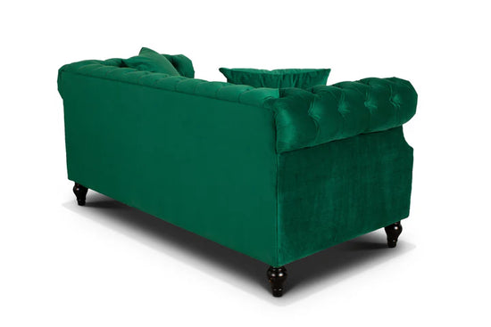 Velvet Emerald Green 3 + 2 Seater Chesterfield Sofa Set LUSSO