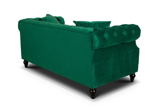 Velvet Emerald Green 2 Seater Chesterfield Sofa LUSSO