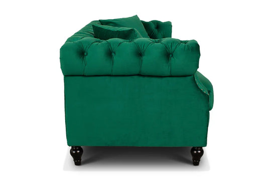 Velvet Emerald Green 3 + 2 Seater Chesterfield Sofa Set LUSSO