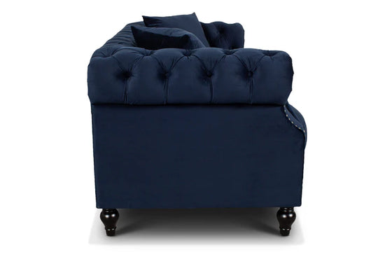 Velvet Navy Blue 2 Seater Chesterfield Sofa LUSSO