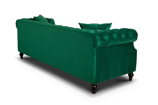 Velvet Emerald Green 3 Seater Chesterfield Sofa LUSSO