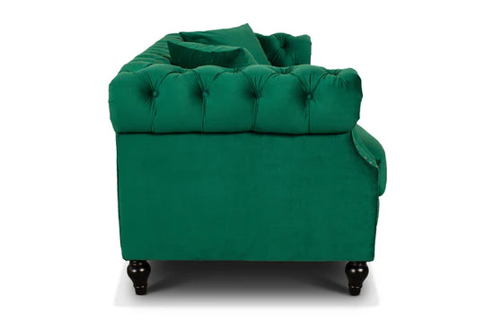 Velvet Emerald Green 3 Seater Chesterfield Sofa LUSSO