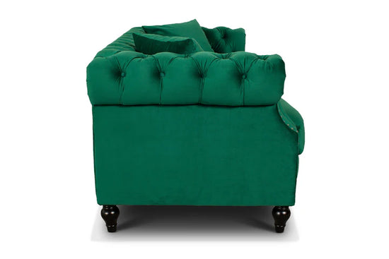 Velvet Emerald Green 3 + 2 Seater Chesterfield Sofa Set LUSSO