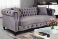 Velvet Dark Grey 3 Seater Chesterfield Sofa LUSSO