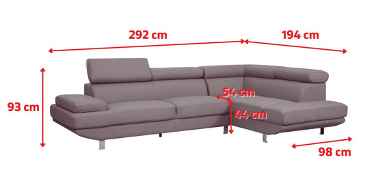 Textured Chenille Brown Right Hand Facing Corner Sofa COLLEGAMENTO