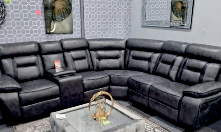 Faux Leather Grey Corner Electric Recliner Sofa STELLA