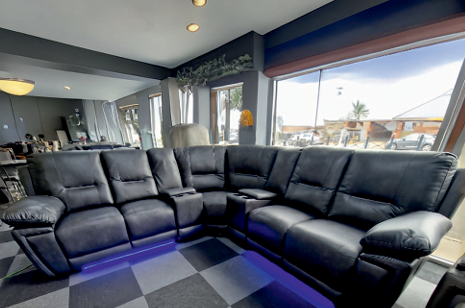 Tech Leather Grey Corner Electric Recliner Sofa PRINCIPESSA