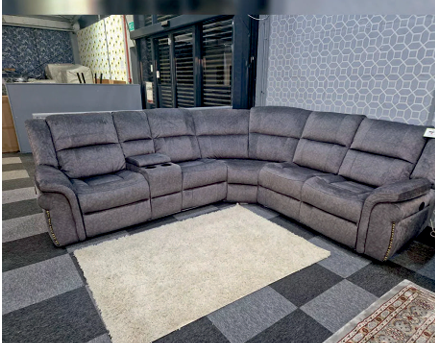 Fabric Grey Corner Electric Recliner Sofa  RESILIENZA