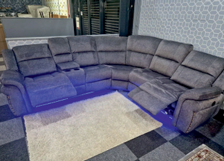 Fabric Grey Corner Electric Recliner Sofa  RESILIENZA