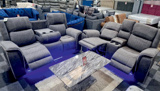 Fabric Grey 2 + 3 seater Electric Recliner Sofa  BENEDETTA