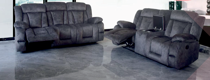 Fabric Grey  2+3 Seater Manual  Recliner Sofa  BONTÀ