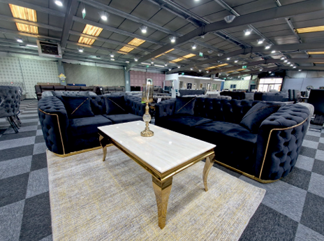 Fabric Blue 2+ 3 seater hesterfield Sofa  VIBRANZA