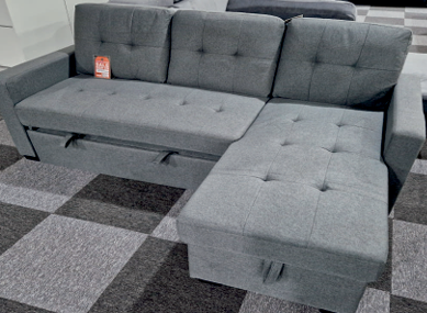 Grey  Fabric Corner Sofabed  FRANCINE