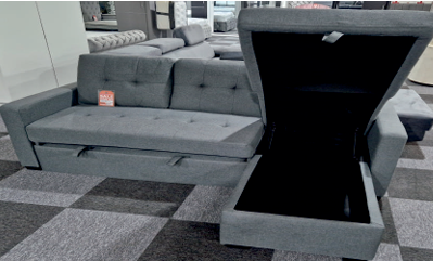 Grey  Fabric Corner Sofabed  FRANCINE
