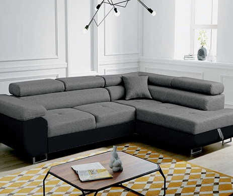 Grey Fabric Corner Sofabed  PREZIOSO