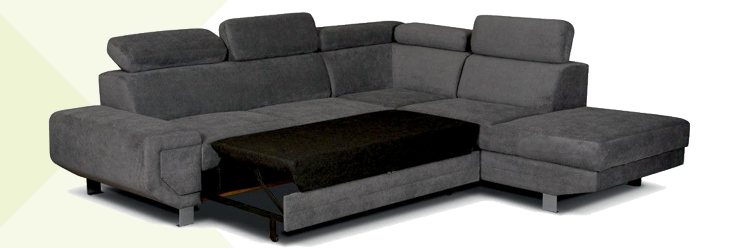 Grey Fabric Corner Sofabed FREDDO