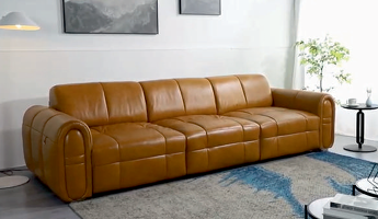 Faux Leather  Brown Corner Sofabed RISATA