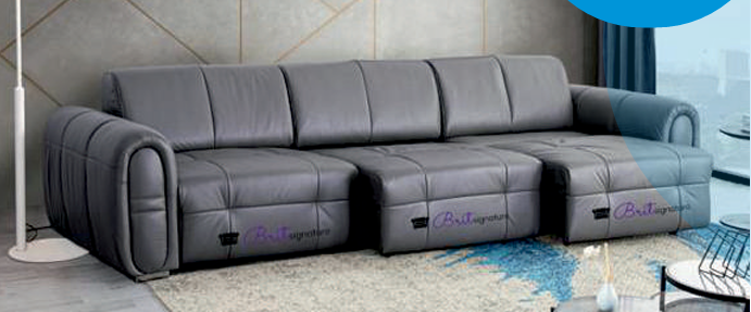 Faux Leather  Grey Corner Sofabed RISATA