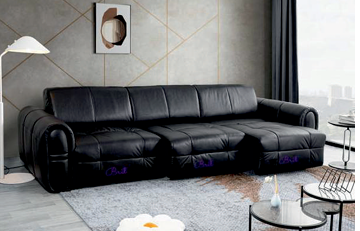 Faux Leather  Black Corner Sofabed RISATA