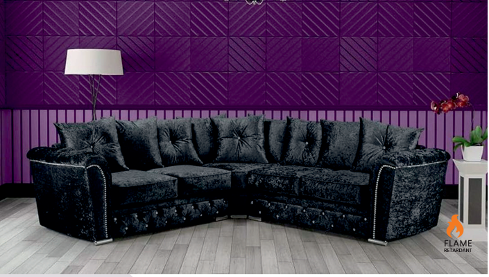 Fabric Black Corner Sofa PURO