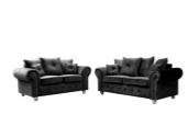 Black 2 + 3 seater Sofa Set Chenille Fabric Sofa OLIMPIA Sofa