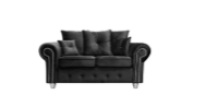 Black 2 Seater Sofa Chenille Fabric Sofa OLIMPIA Sofa