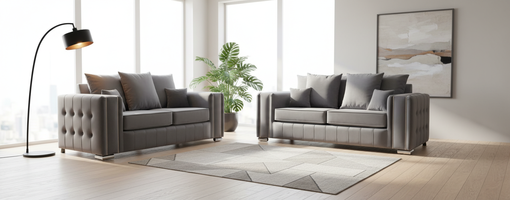 Aila Full Back/Scatter Back Sofa Set - 3+2 Seater