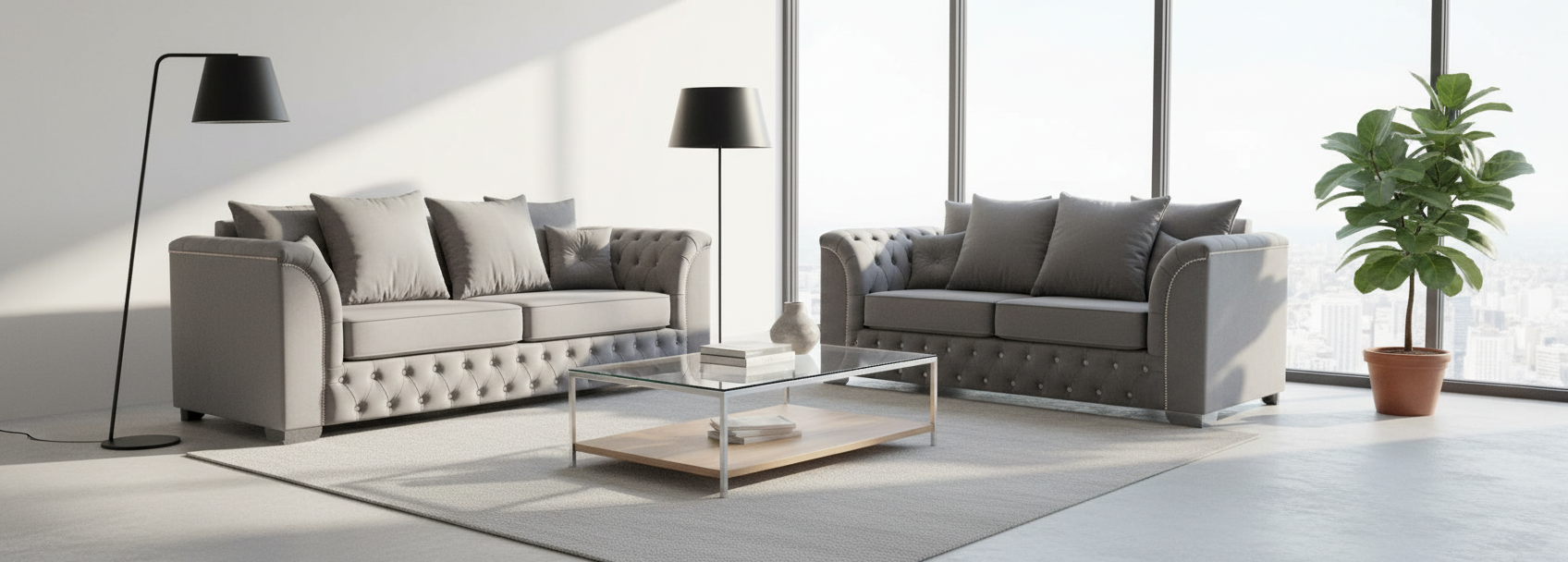 Amore Full Back/Scatter Back Sofa Set - 3 Seater