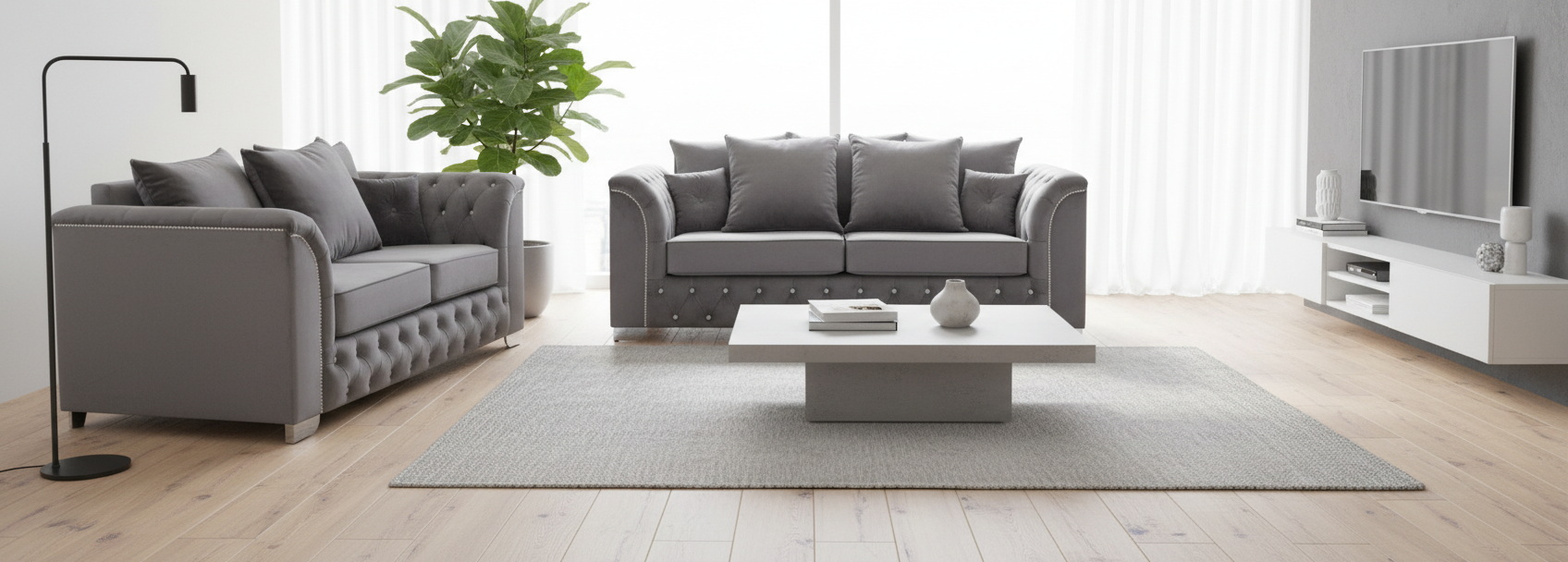 Amore Full Back/Scatter Back Sofa Set - 3+2 Seater