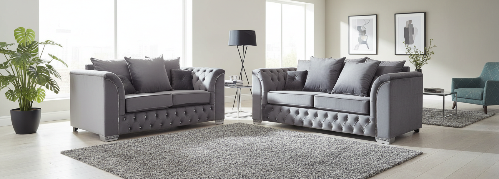 Amore Full Back/Scatter Back Sofa Set - 3+2 Seater