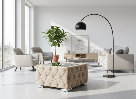 Quilted Side Table Ottoman