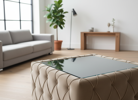 Quilted Side Table Ottoman