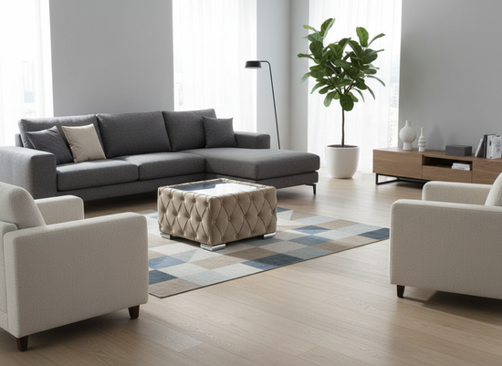 Quilted Side Table Ottoman