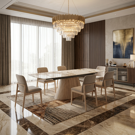 Monaco Pandora Beige Sintered Stone Extendable Table
