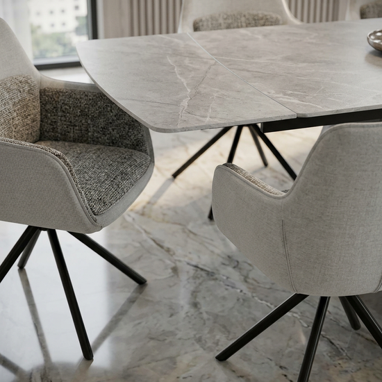 Monaco Grey Sintered Stone Extendable Table