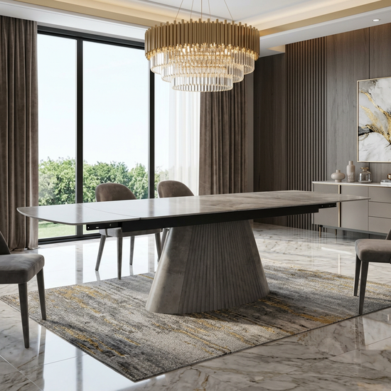 Monaco Grey Sintered Stone Extendable Table